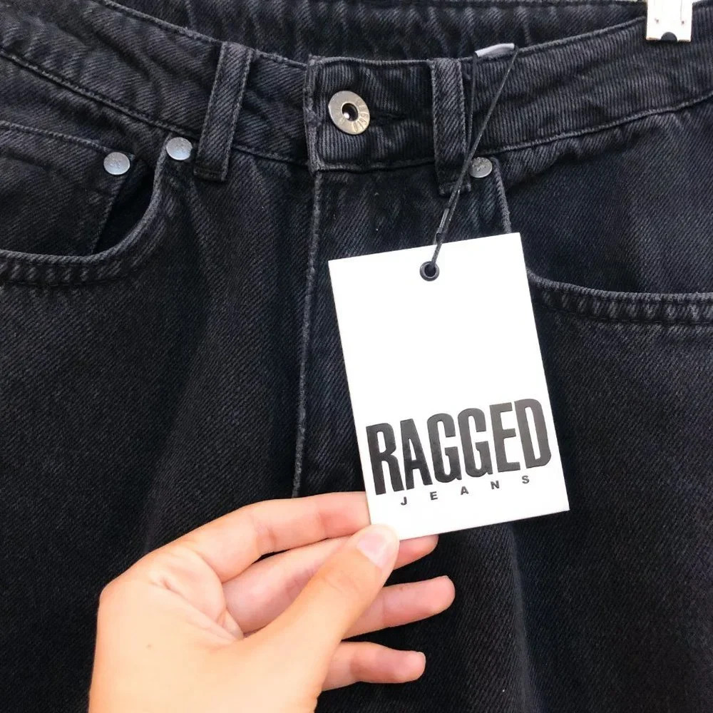 NEW The Ragged Priest 100% Cotton 3 Panel Ombre Mom Fray Denim Jeans - Picture 4 of 9